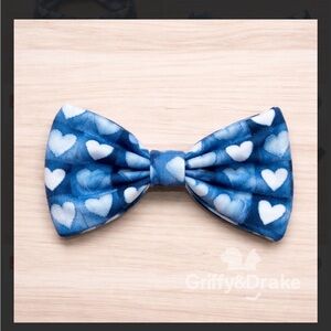 🐾 Blue Heart Cat Bow Tie Collar Accessory